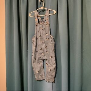 Disney Blue Denim Overalls with Mickey Mouse Design